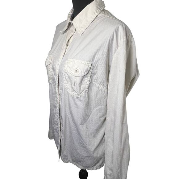 Rei XL Womens UPF Button Snaps Stretchy Long Sleeve Pale Yellow Activewear Shirt - Picture 2 of 13